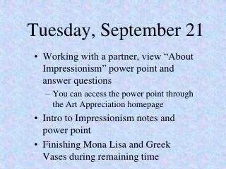 Tuesday, September 21