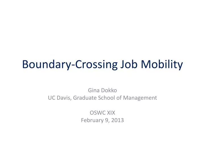 boundary crossing job mobility