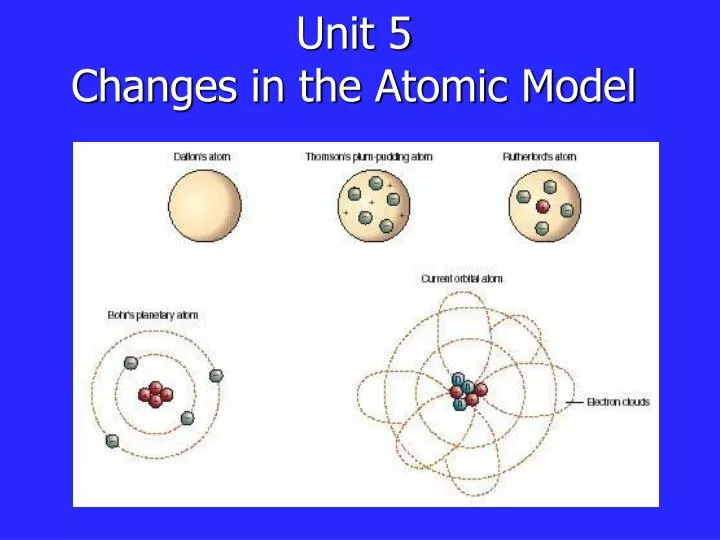 unit 5 changes in the atomic model
