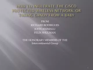 How to infiltrate the Cisco protected wireless network, or taking candy from a baby