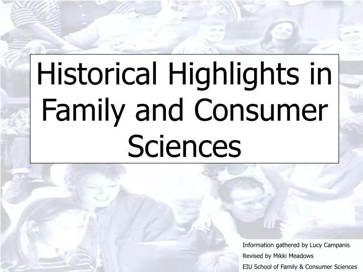 historical highlights in family and consumer sciences