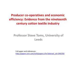 Professor Steve Toms, University of Leeds