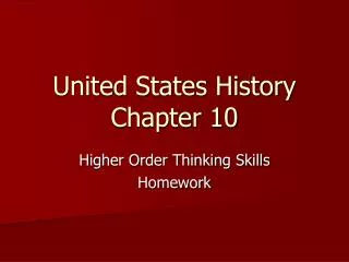 United States History Chapter 10