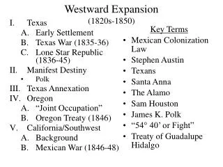 Westward Expansion (1820s-1850)