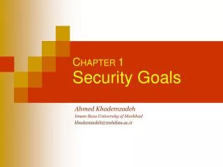 C HAPTER 1 Security Goals