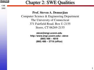 Chapter 2: SWE Qualities