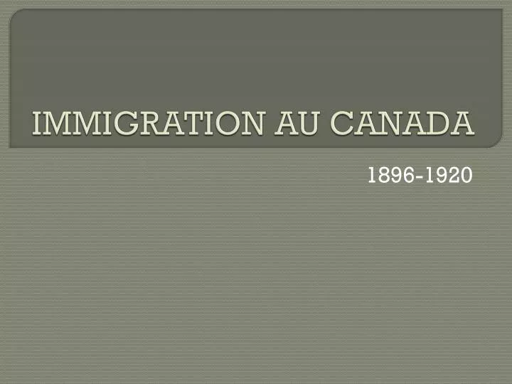 immigration au canada