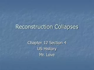 Reconstruction Collapses