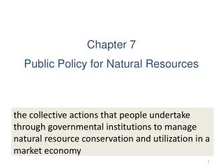 Chapter 7 Public Policy for Natural Resources