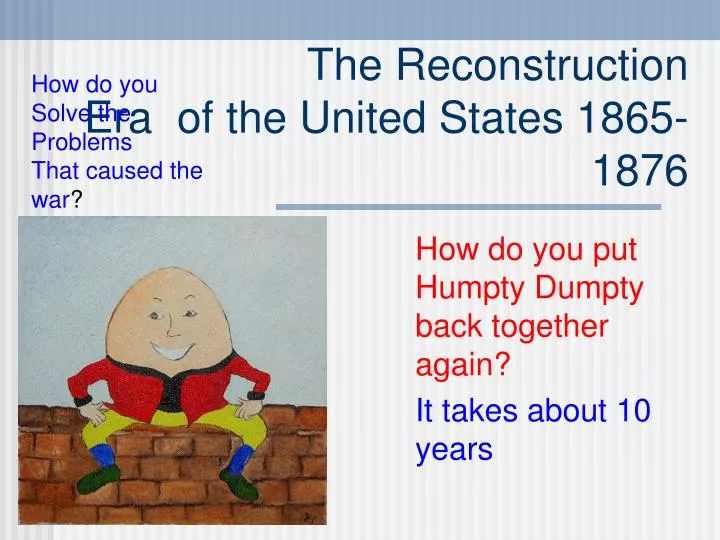 the reconstruction era of the united states 1865 1876