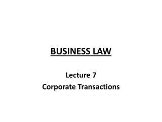 BUSINESS LAW