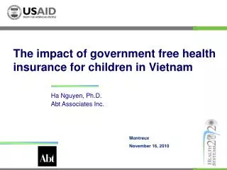 The impact of government free health insurance for children in Vietnam