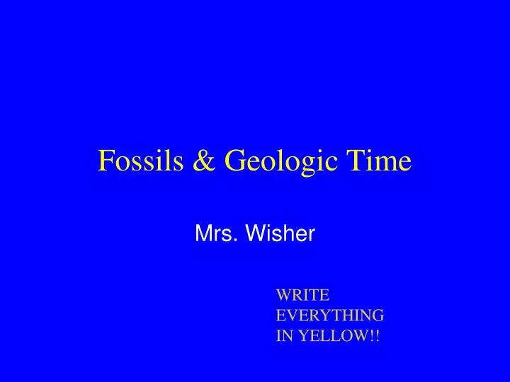 fossils geologic time