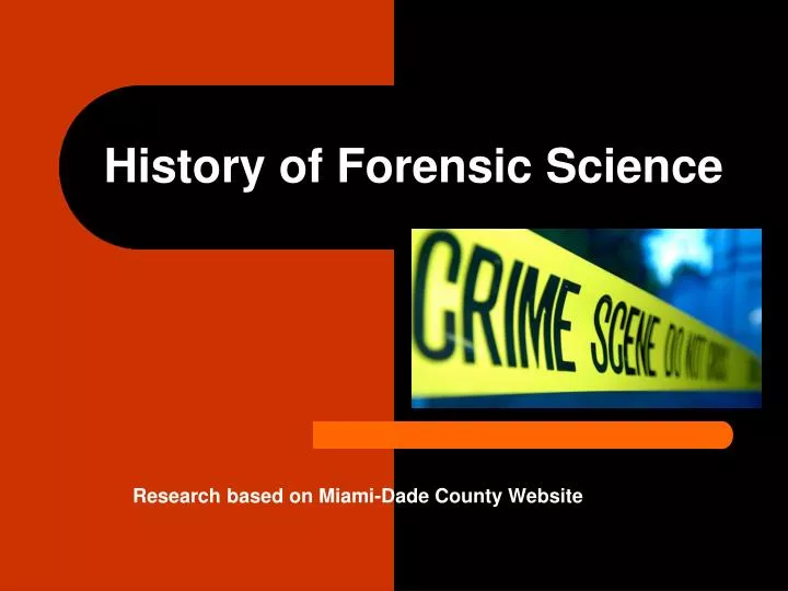history of forensic science