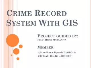 Crime Record System With GIS