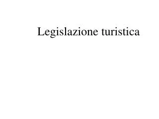 legislazione turistica