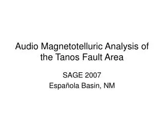 Audio Magnetotelluric Analysis of the Tanos Fault Area