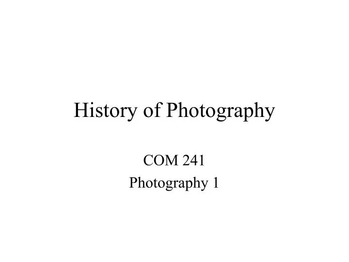 history of photography
