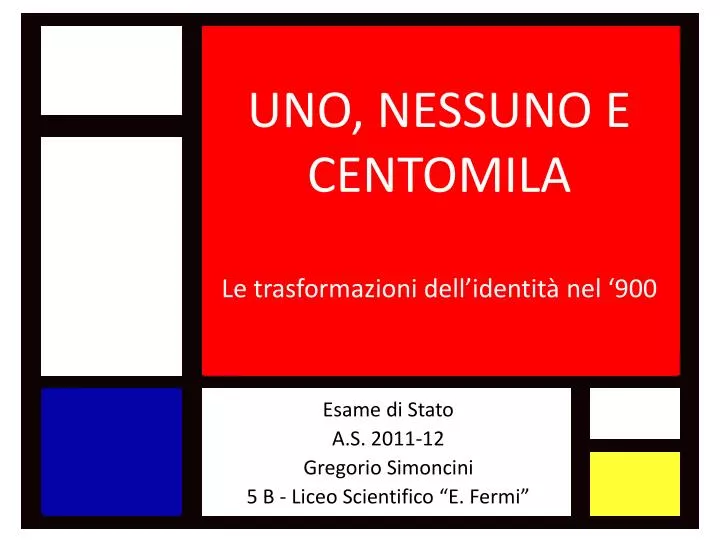 uno nessuno e centomila l e trasformazioni dell identit nel 900