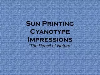 Sun Printing Cyanotype Impressions