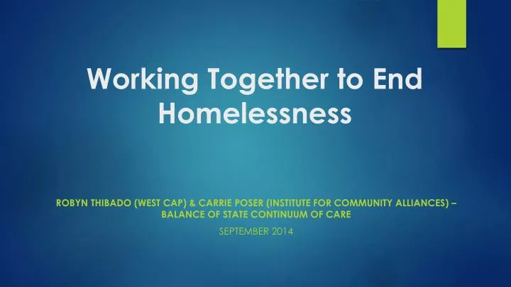 working together to end homelessness