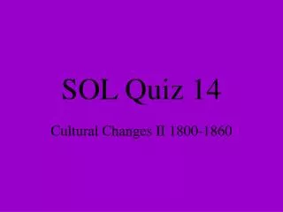 SOL Quiz 14