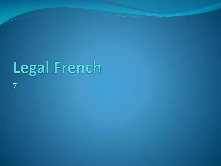 legal french