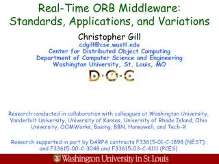 Real-Time ORB Middleware: Standards, Applications, and Variations