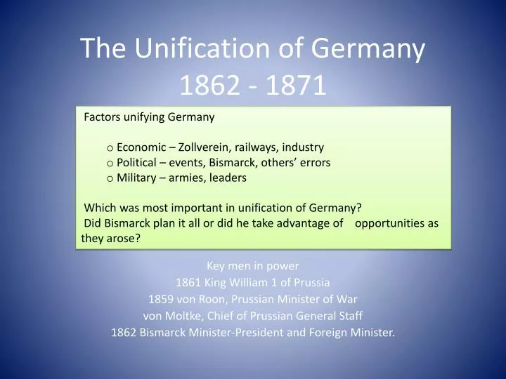 the unification of germany 1862 1871