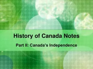 History of Canada Notes