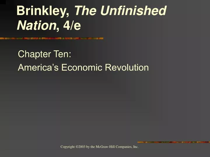 chapter ten america s economic revolution