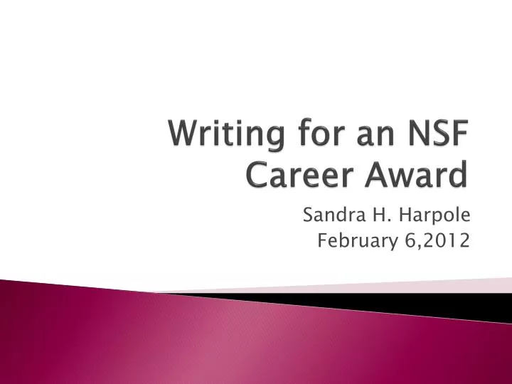 writing for an nsf career award