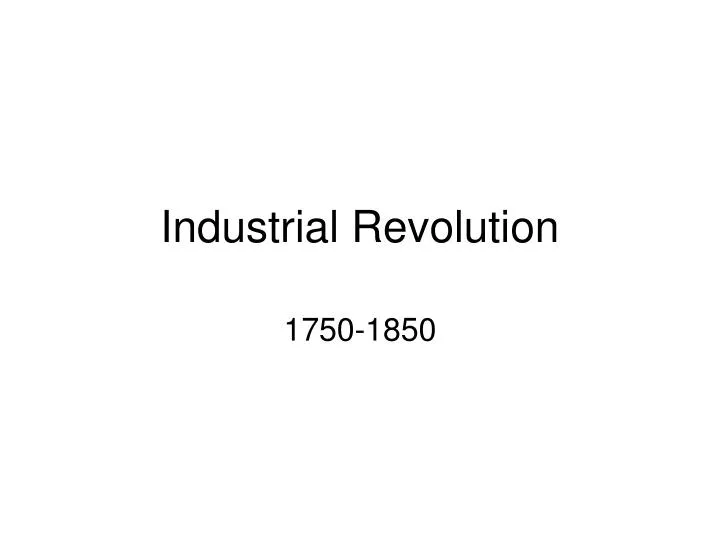 industrial revolution