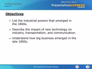 List the industrial powers that emerged in the 1800s.