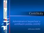 Certifikáty - slide 1