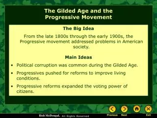 The Gilded Age and the Progressive Movement