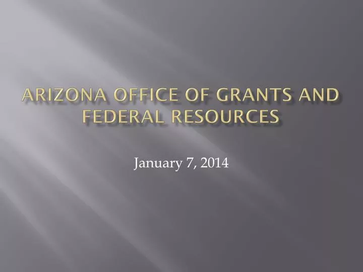 arizona office of grants and federal resources