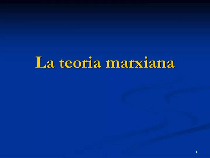 la teoria marxiana