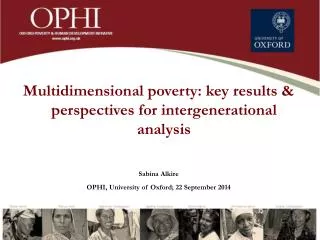 Multidimensional poverty: key results &amp; perspectives for intergenerational analysis