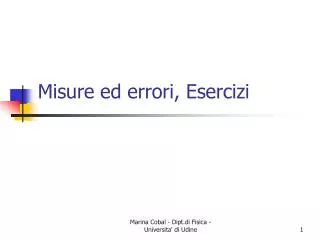 misure ed errori esercizi