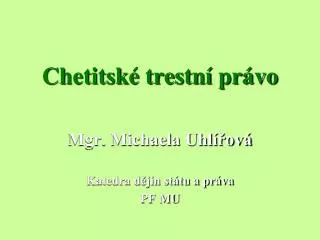 chetitsk trestn pr vo