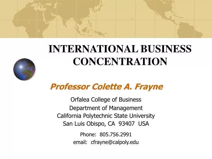 international business concentration