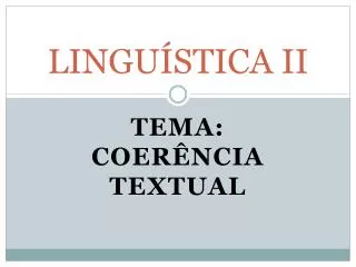 lingu stica ii