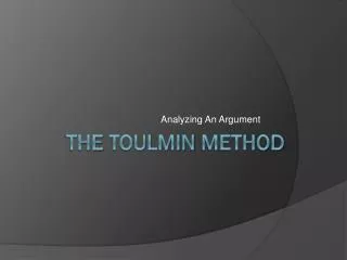 The Toulmin Method