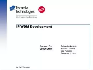 IP/WDM Development