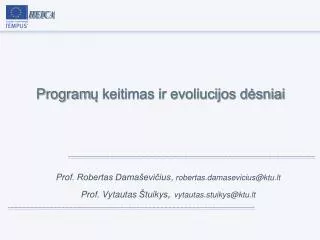 program keitimas ir evoliucijos d sniai