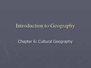 introduction to geography