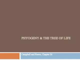 PHYOGENY &amp; THE Tree of life