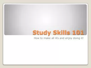 Study Skills 101