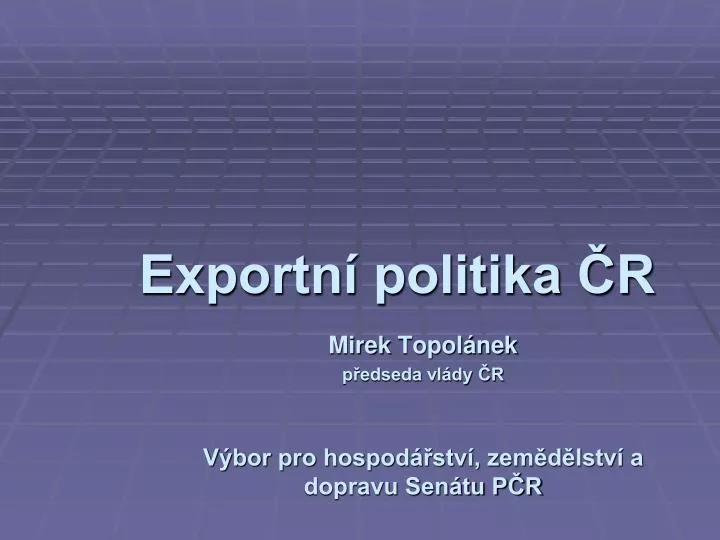 exportn politika r